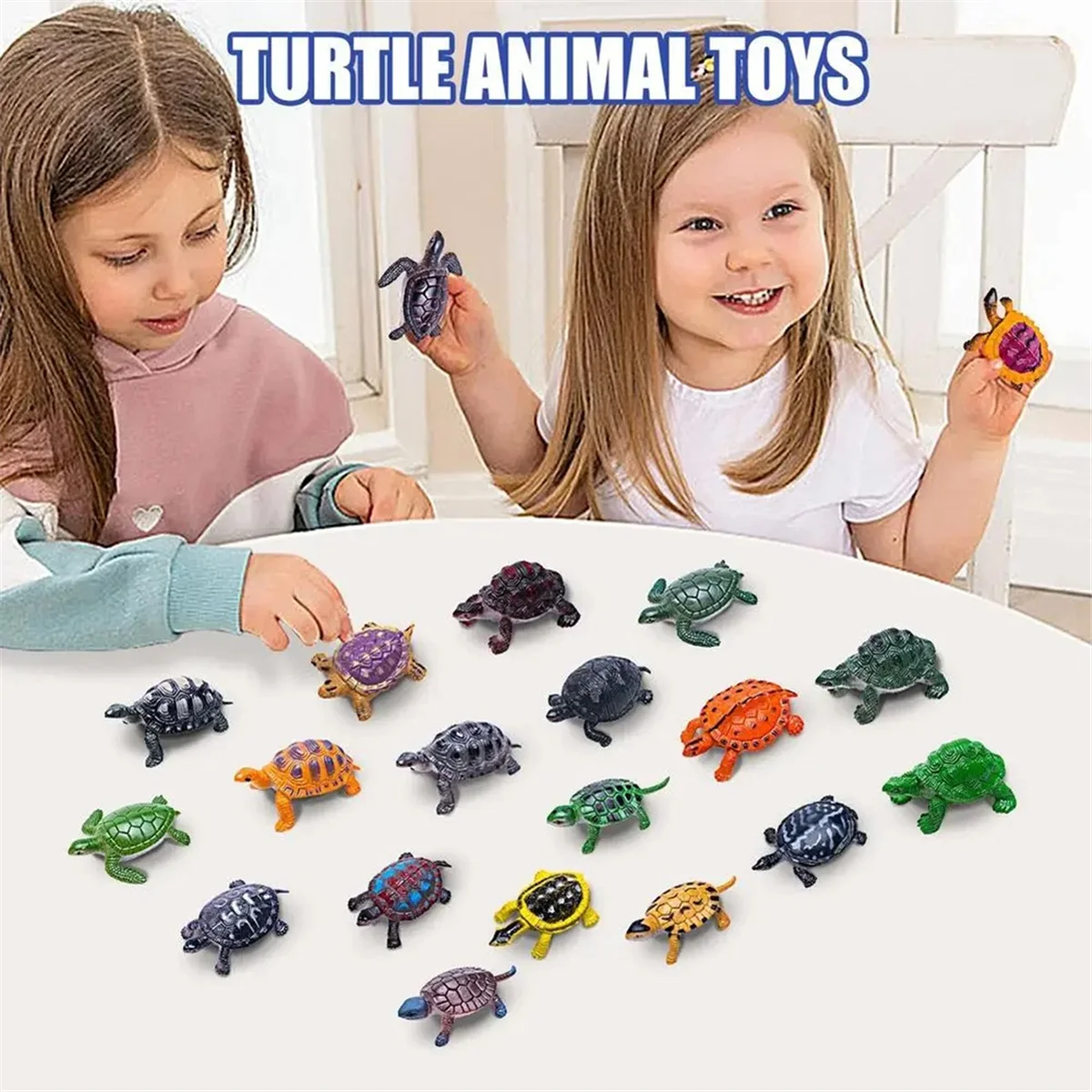 거북이 동상 거북이 인형 소형 인형 20Pcs 현실적인 거북이 동상 홈 장식 어린이 호의