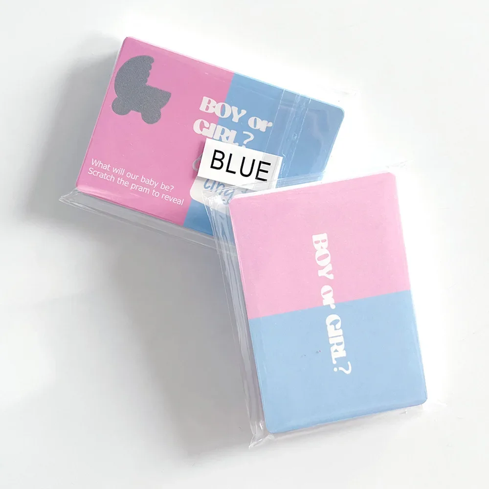 24pcs Boy or Girl Gender Reveal Game Scratch Cards for Team Girl Boy Birthday Baby Shower Baptism Party Supplies