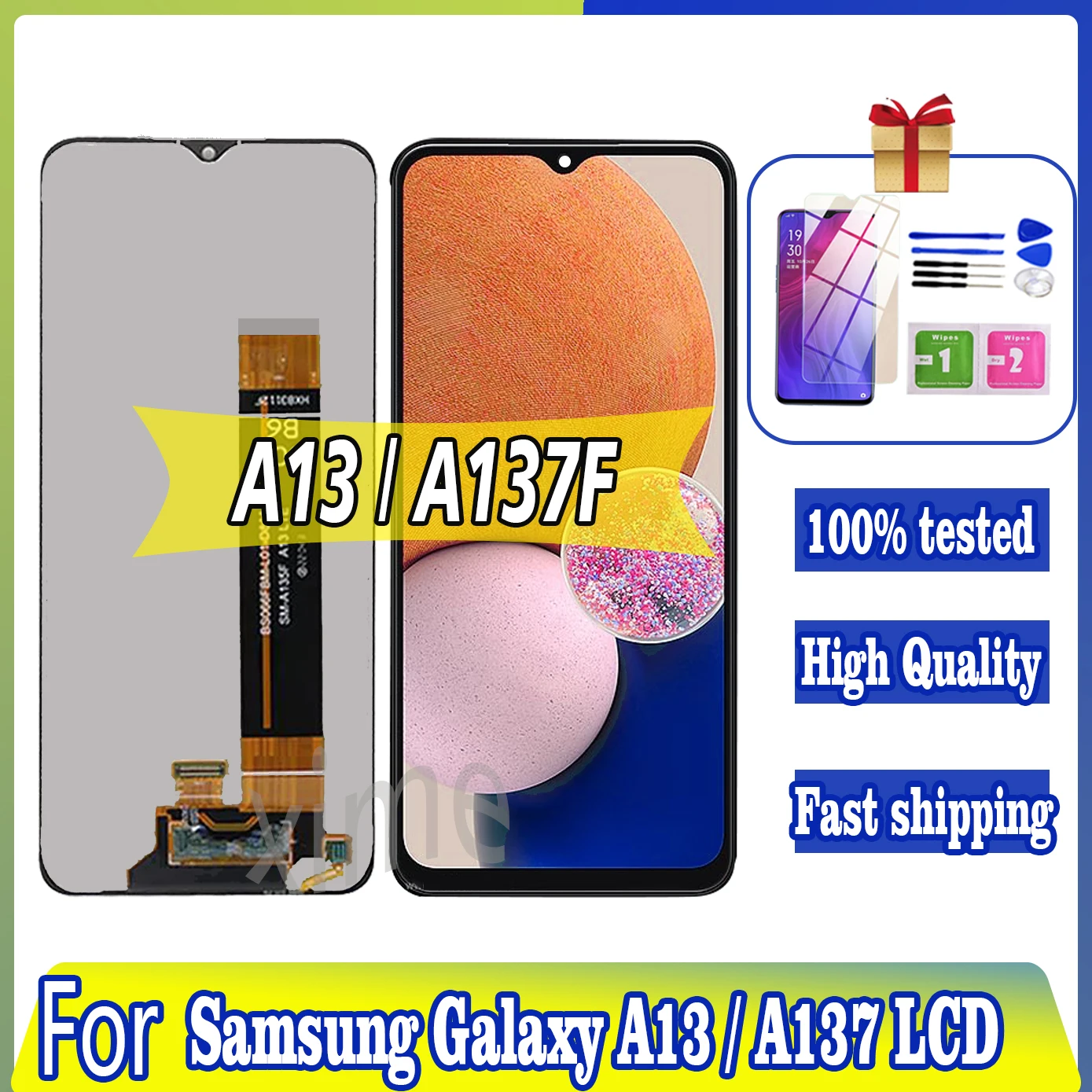 LCD 디스플레이 터치 스크린, 삼성 갤럭시 A13 SM- A137 A137F/DSN A137F/DS LCD 디지타이저, 6.6 인치