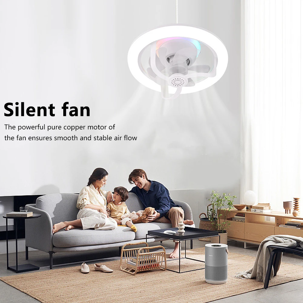 Description Picture 5 of itemRemote Control Ceiling Fans Light E27 RGB Modern Ceiling Fan Light 360 Degree Rotating Eye Caring Built-in Aroma for Living Room