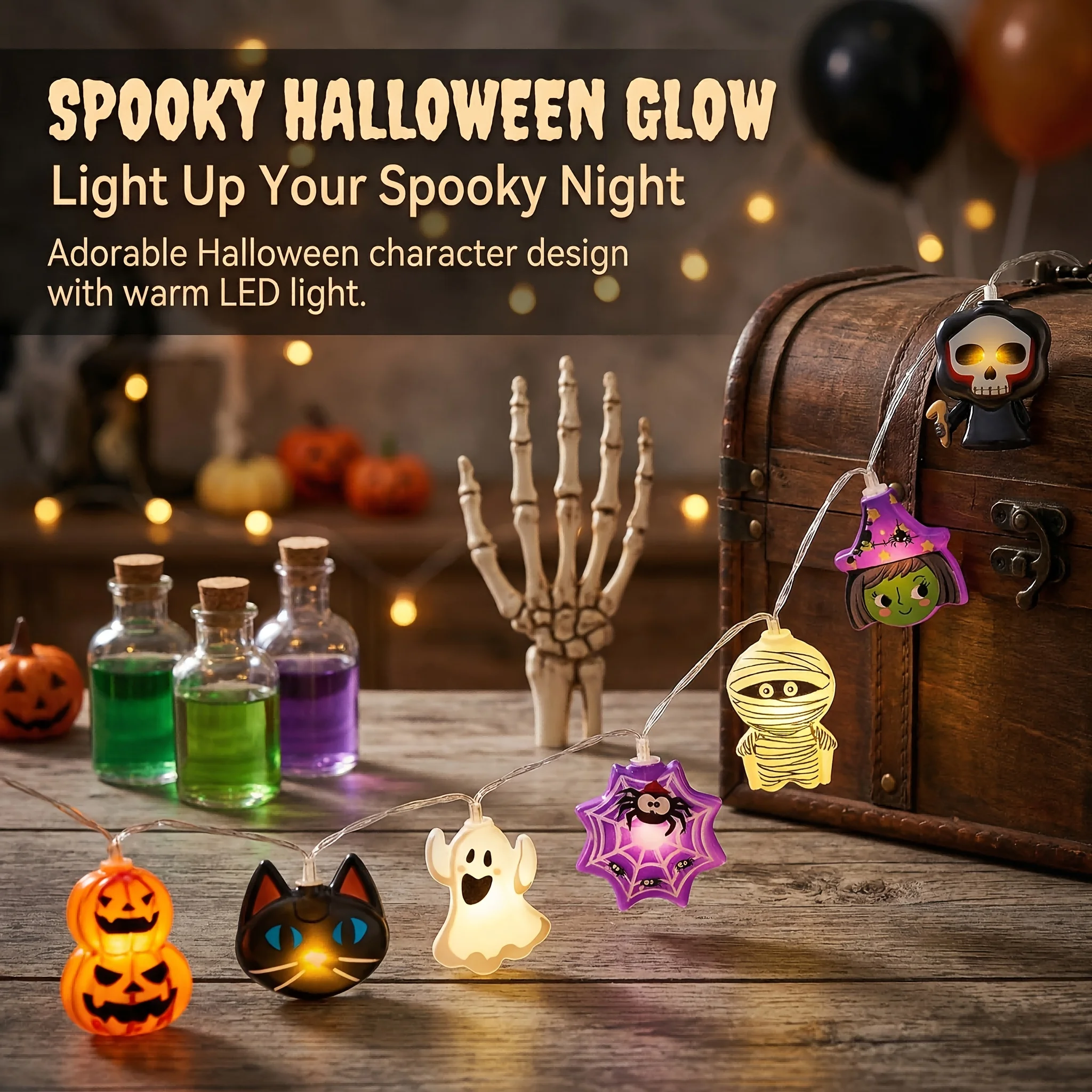 Spooky Halloween LED Decor Lights | Indoor Atmosphere & Party Accents