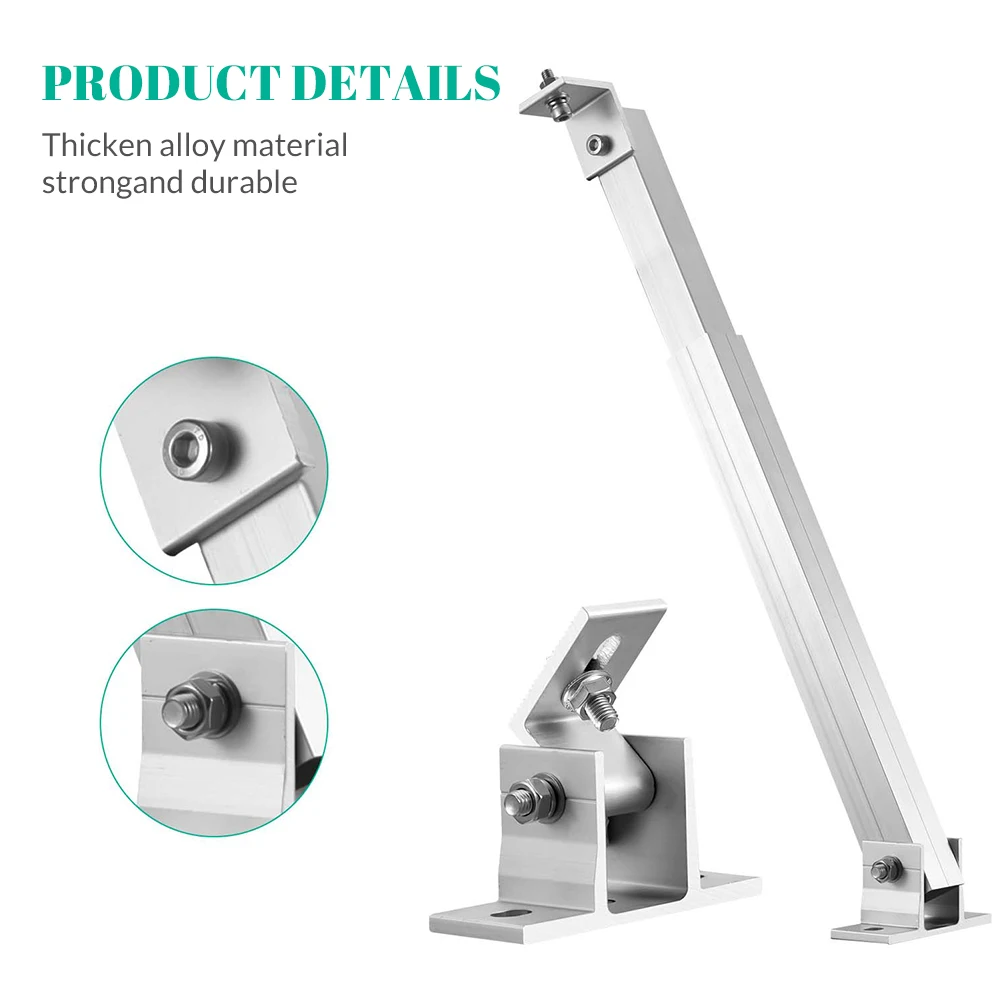 Solar Panel Racking RV Tilt 15-30 Degrees Solar Mount Brackets Roof Flat Surface Adjustable Thicken alloy material Foot Frame 4