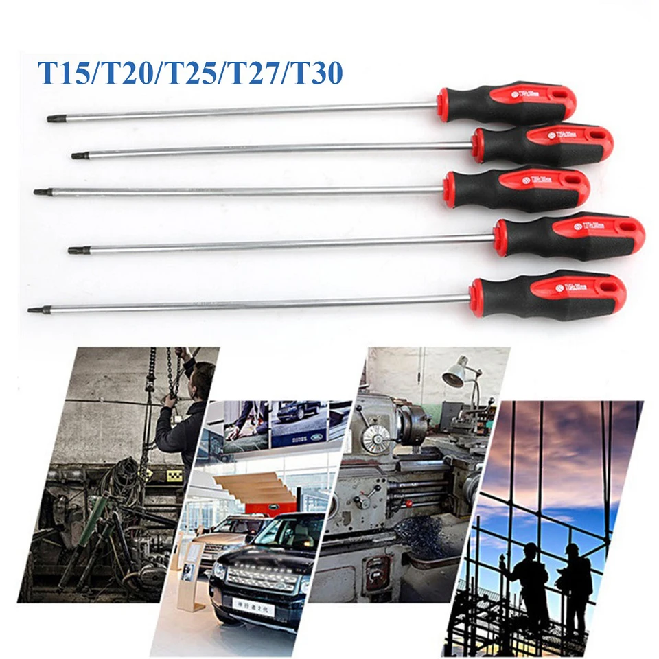 Tournevis Torx Extra Long 400 Mm - Pointe Magnétique, Tige Acier Chrome Vanadium, Pour T15/T20/T25/T27/T30, Automobile - 3
