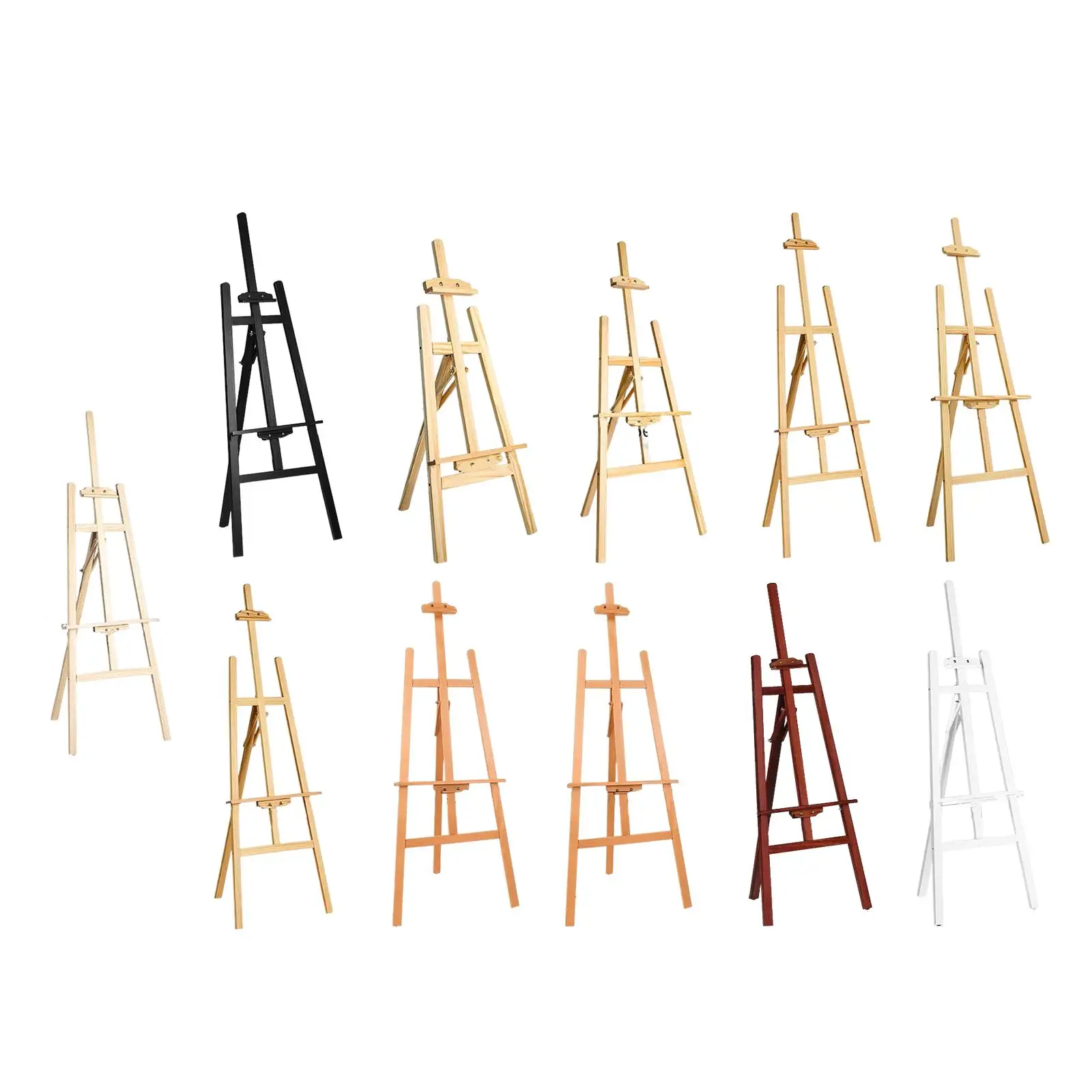 Floor Standing Wood Display Easel Studio Easel Adjustable Stand for Supplies Poster