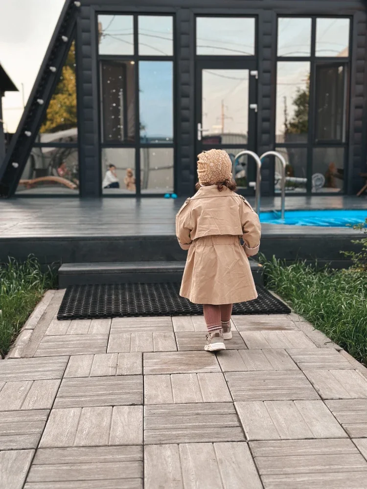 Girl Toddler Spring Autumn Cotton Trench Windbreaker Double Breasted Jacket Outfits