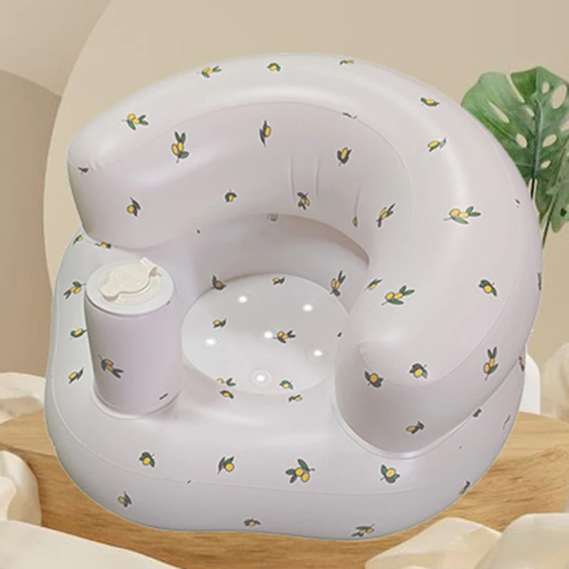 Baby Inflatable Seat Back Support Sofa for Sitting Up Floor Seater Portable Shower Chair Learn to Seat Dinosaur Dining Chair