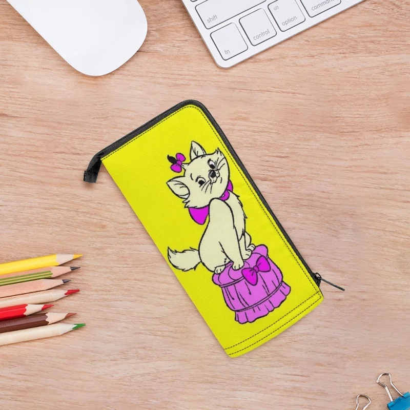 

Лидер продаж 2023, Круглый Карандаш Yikeluo с милым рисунком кота, простые канцелярские принадлежности, пенал, сумка для ручек на молнии для подростков