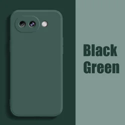 Liquid Silicone TPU Shockproof Phone Case - Durable Protective Cover - Google Pixel 10a (Black Green)
