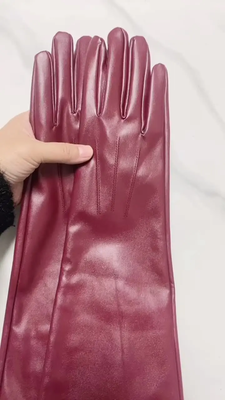 Guanti Lunghi In Pelle PU Per Donna - Eleganti Per Feste E Serate - Foto 2