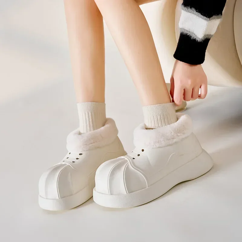 Women Snow Boots Winter Warm Plush Boots Waterproof Slip-on  Flat Casual Winter Shoes Ankle Boots