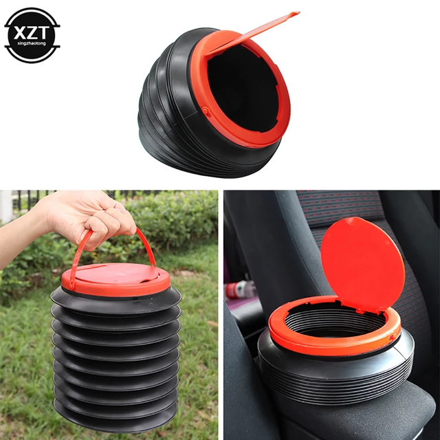 가정용 접이식 쓰레기통, 자동차 미니 쓰레기통, 휴대용 페이스트 타입, 4L 보관 버킷, 자동차 인테리어 장식 액세서리