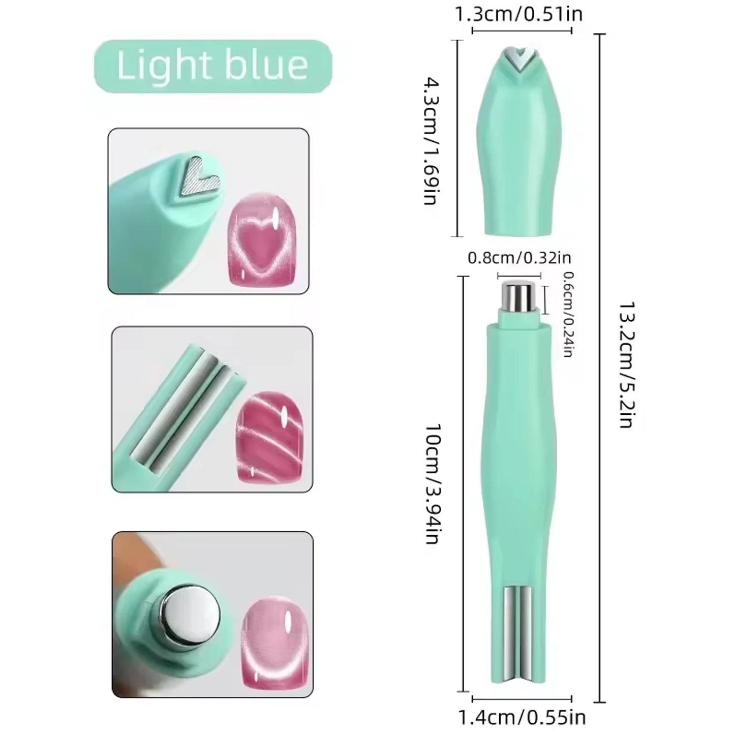 3 in 1 캣아이 네일 마그네틱 스틱 러브 하트 스네이크 패턴 프렌치 캣아이 네일 마그넷 UV 젤 폴리쉬 효과 매니큐어 디자인 도구