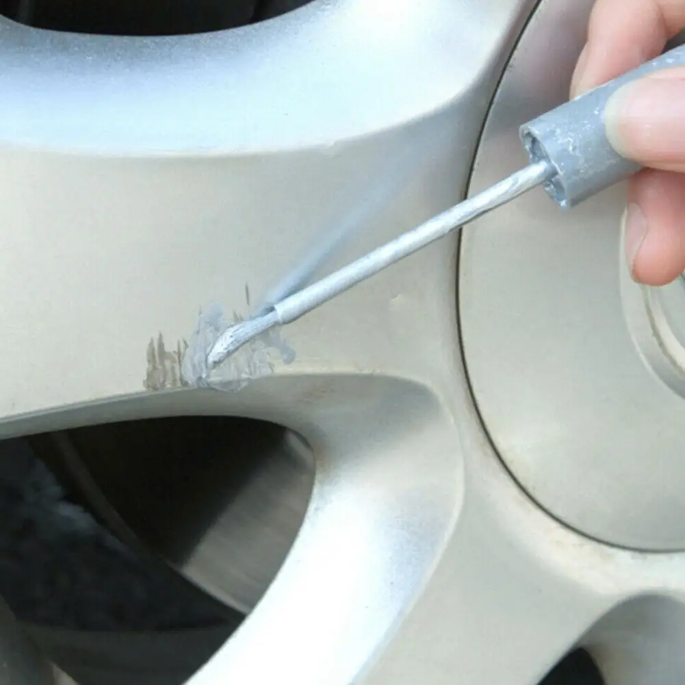 Wheel Repair Kit Wheel Rim Repair Paste Aluminum Alloy Wheel Hub Renovation Paint Brush Wheel Hub Repair Automobile Pen Silver Scratch Spray Paint