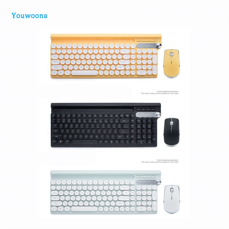Low Price Wireless Keyboard and Mouse Combo Typewriter Flexible Keys 2.4GHz Connection and