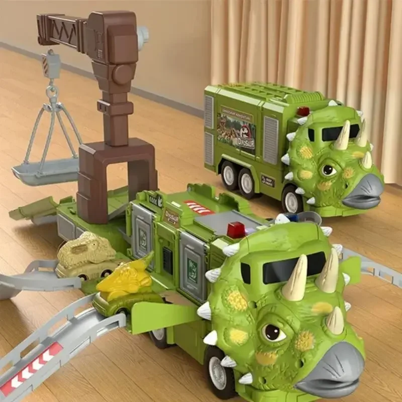 

Новый динозавр, трансформирующий инженерный грузовик, трек, игрушка, набор, искусственная игрушка для детей, самодельные сборные игрушки-машинки