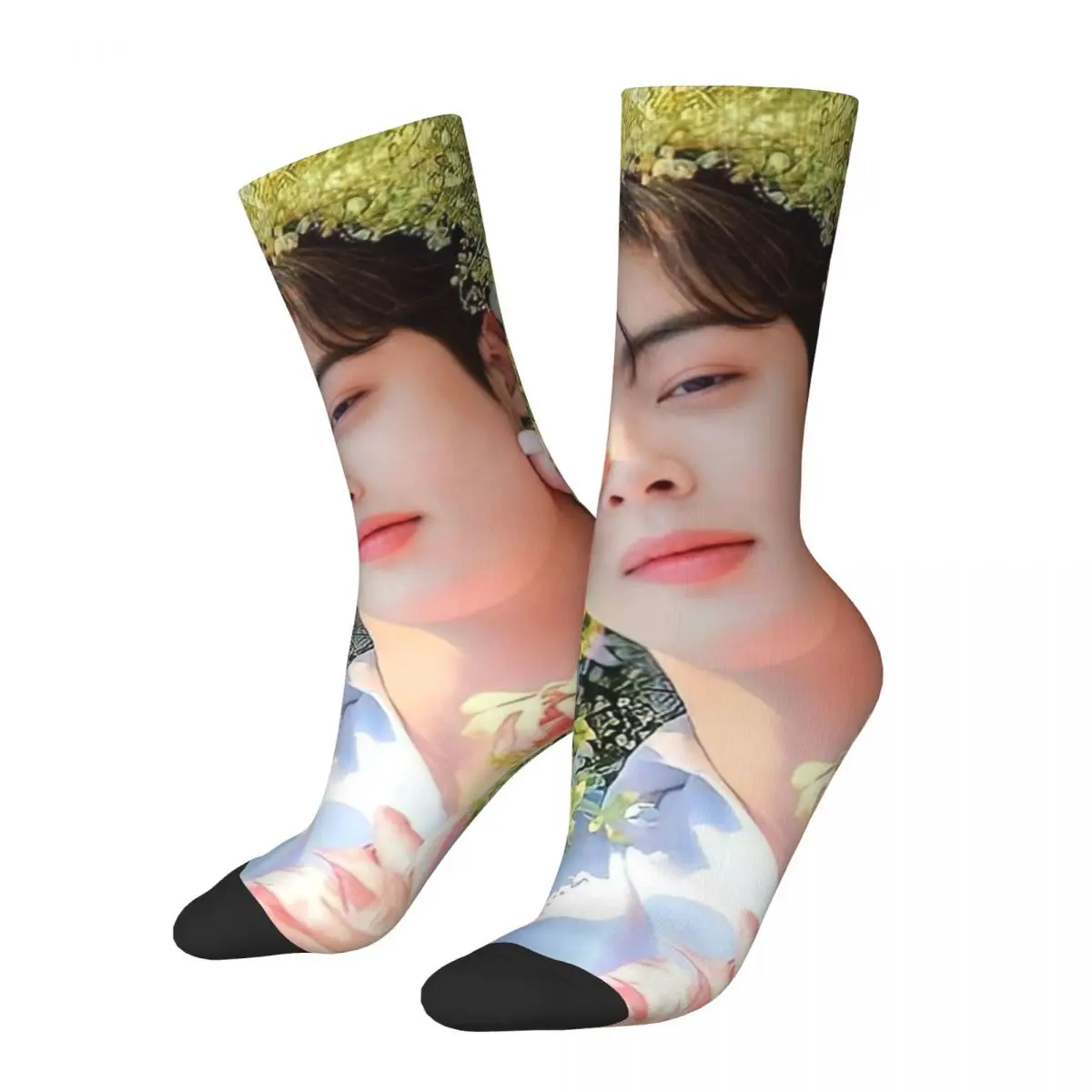 

Cozy Women Men Socks Idol Cha Eun Woo Merchandise Warm ASTRO Skateboard Sock All Season