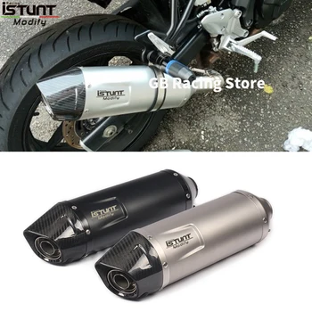 Universal 51mm Motorcycle Exhaust Pipe DB Killer Carbon Fiber Muffler Espace Modify Silencer For 821 R1 Z900 DUKE 390 CB1000R