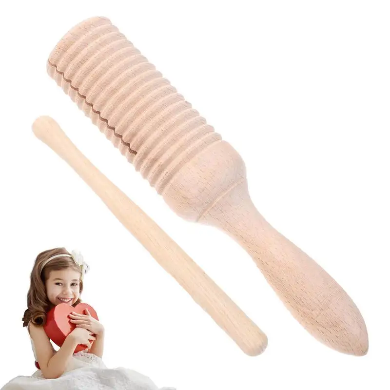 

Musical Guiro Instrument Percussion Wood Guiro Set Educational Wood Tambourine Stick Early Educational Music Rhythm Toys Tone