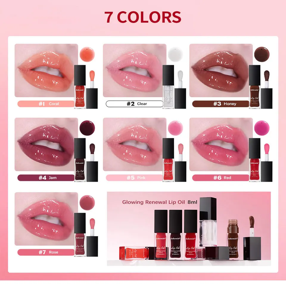 Description Picture 3 of itemGlow Reviver Lip Oil Nourishing Tinted Lip Oil For A High-shine Finish Infused With Apricot Oil Rose Colors Mirror Moisturizing