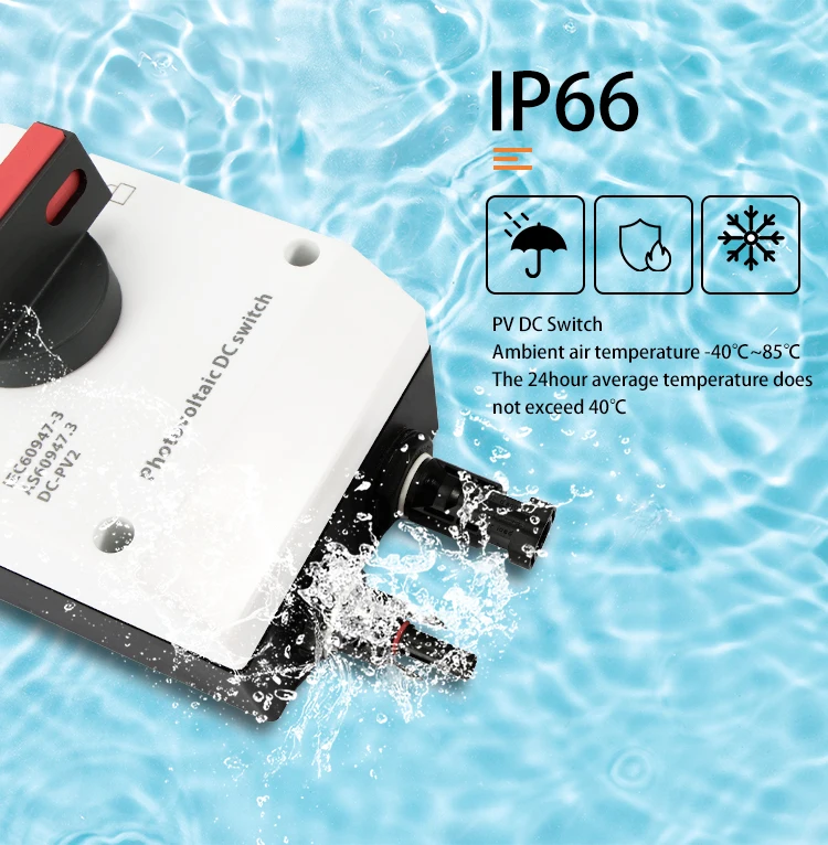 Photovoltaic Solar DC Isolation Switch Outdoor PV Solar Switch 4P 1000V 32A UKPM