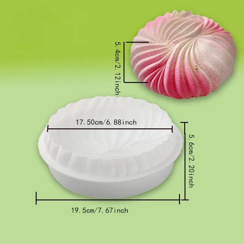 Runde Mousse-Kuchenform zum Backen, große Dünnen, Silikonform, 3D-geometrische Perlen, Gebäck-Werkzeuge für Schokolade, Küchenzubehör – Detail 4