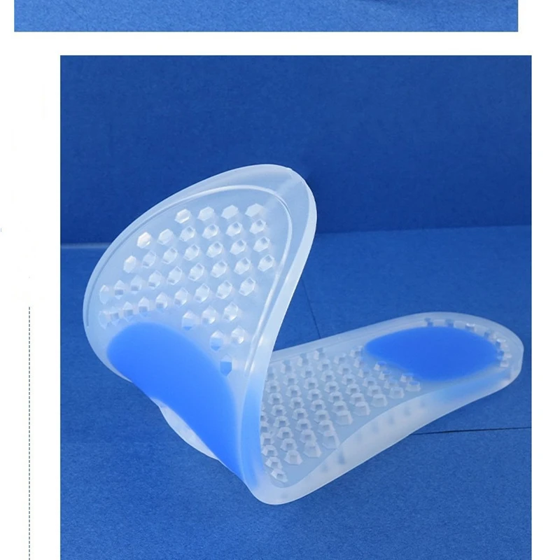 Silicone Gel Insole Heel Lifting Inserts Shoe Foot Care Protector Elastic Cushion Arch Support Running Insole EVA Soft Shoes Pad