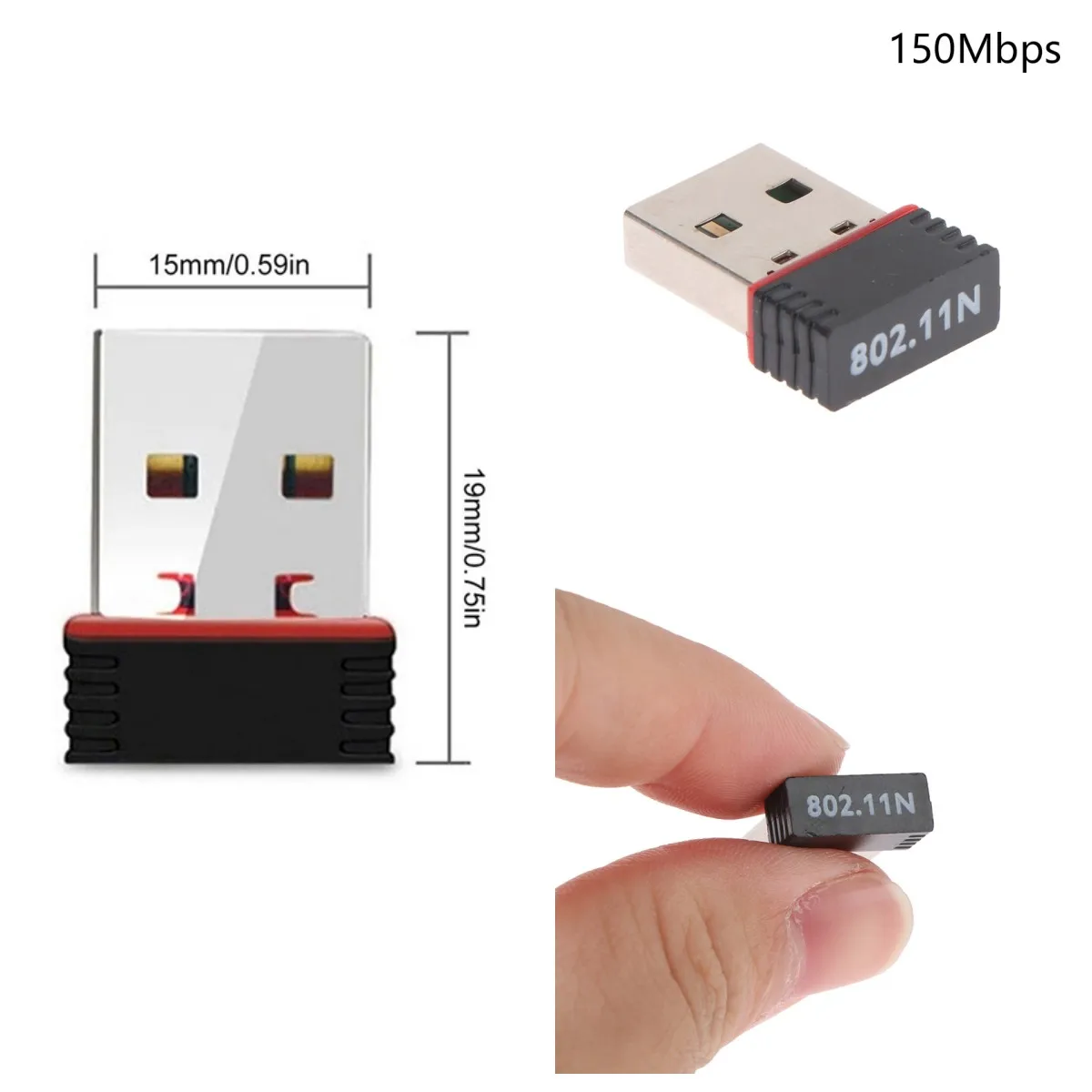 

Mini USB Wifi Adapter 802.11n Antenna 150Mbps USB Wireless Receiver Dongle Network Card External Wi-Fi For Desktop Laptop