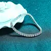 Ms. PT950 Platinum Bracelet, Platinum Filled Four-Claw 10 Points Mossanite, 18cm (Single 10 Points) 5.4 Carat. 1