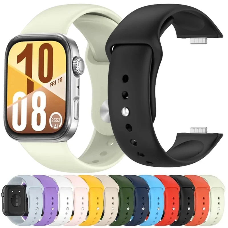 Silicone Sport Replacement Strap - Adjustable Smartwatch Bracelet