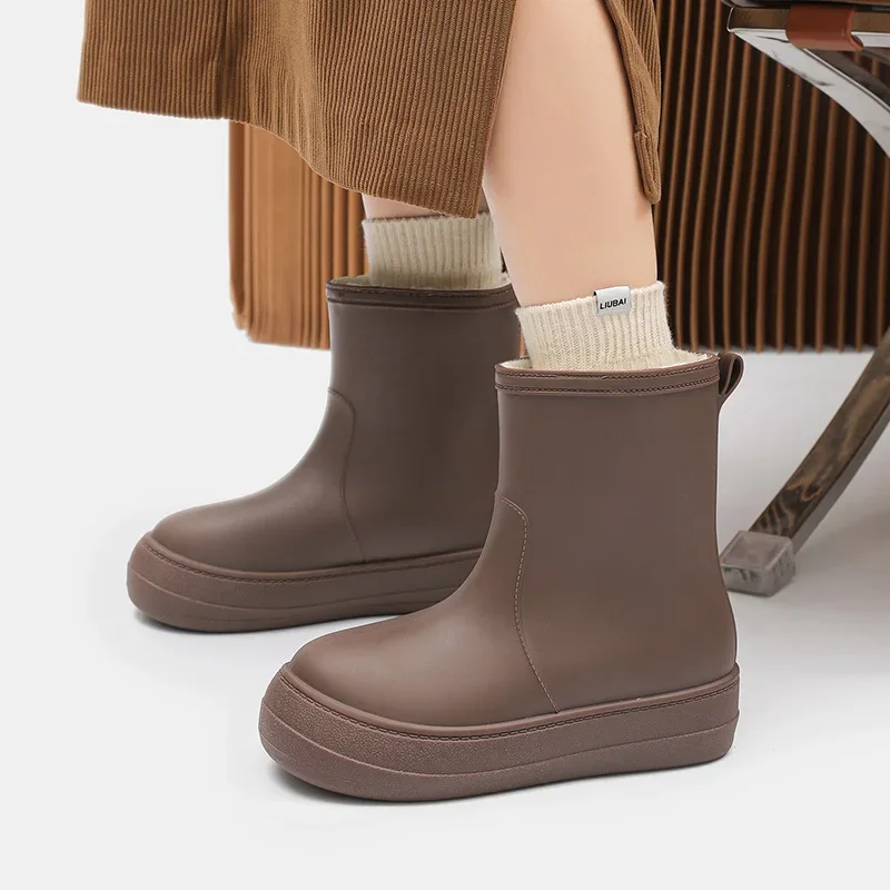 

Fashion Women Rain Boots 2024 New Waterproof Shoes for Women Outdoor Non-slip Women's Work Boots High Quality Platform EVA Shoes