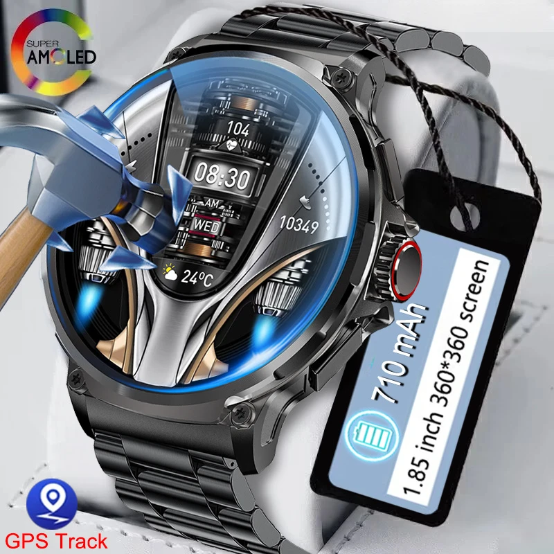 

2024 NEW GPS Track Smart Watch Men 1.85-Inch Ultra HD AMOLED Screen 710 Mah Battery Bluetooth Call SmartWatch 2024 New