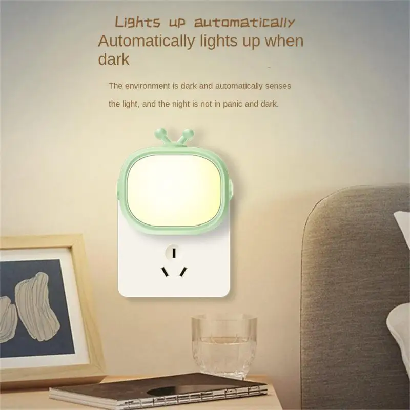 

Bedroom Bedside Lighting Lamp Wall Plug-in Type Plug In And Use Energy-saving Intelligent Light-controlled Switch Time Setting