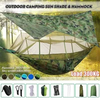 Lightweight Portable Camping Hammock and Tent Awning Rain Fly Tarp Waterproof Mosquito Net Hammock Canopy 210T Nylon Hammocks 1