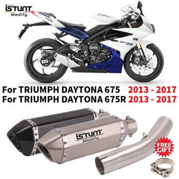Slip For Triumph Daytona 675R 2013- 2017 Motorcycle Exhaust Mid Link Pipe Connect 51mm Muffler DB Killer Modified Espace Moto