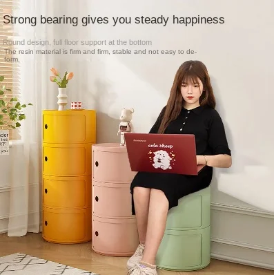 Nordic Ins Net Red Bedside Table Modern Minimalist White Round Small Cabinet Simple Mini Side Cabinet Creative furniture