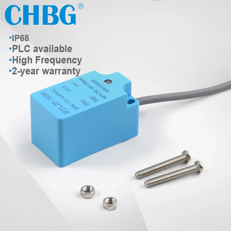 

CHBG IP68 NPN/PNP 3-wire 8mm 10mm 1000Hz Fast Auto Approach Switch 25x25 Inductive Proximity Sensor BTL25