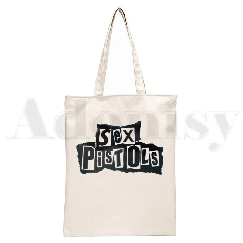 Sex Pistols Nostalgia Retro Rock Band Music Ullzang Handbag Women Elegant Canvas Bag Shoulder Bags Casual Shopping Girls Handbag