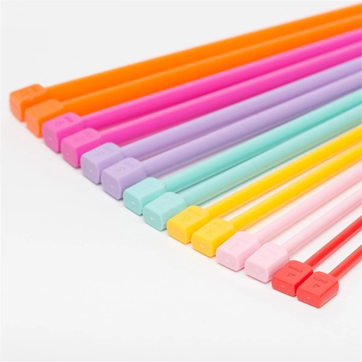 14 PCS 뜨개질 바늘, 단일 뾰족한 플라스틱 뜨개질 바늘 세트JAS