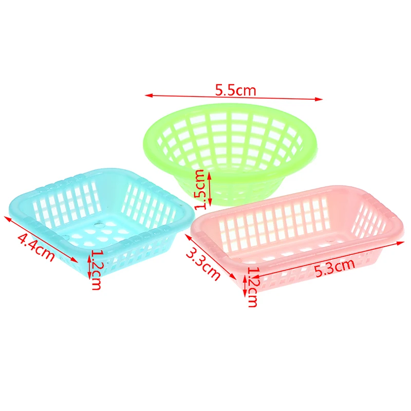 5Pcs 1:12 Dollhouse Miniature Storage Basket Doll Fruit Vegetable Food Storage Basket Doll House Miniature Decor 4