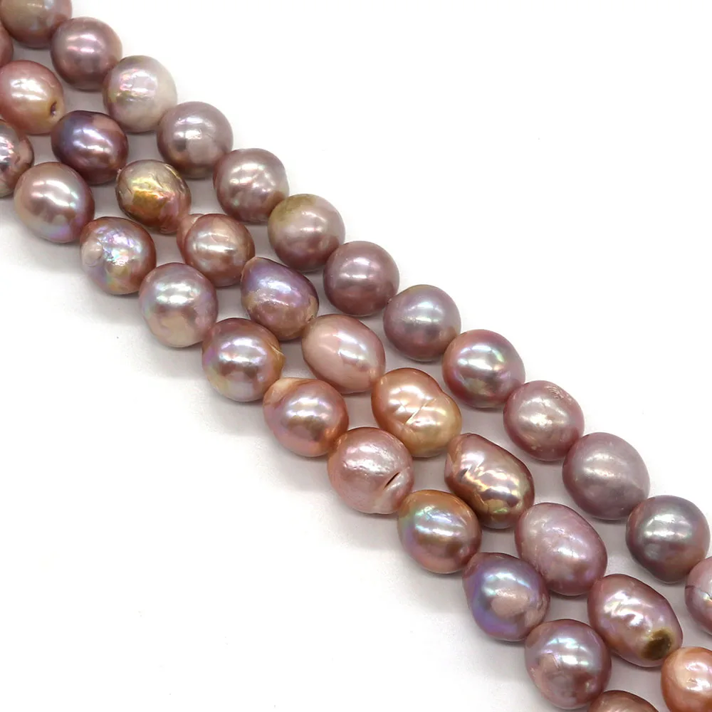 Irregular Round Charm Purple Natural Freshwater Pearl Loose Bead String 10-11mmDIY For Making Necklace Earrings Bracelet Jewelry