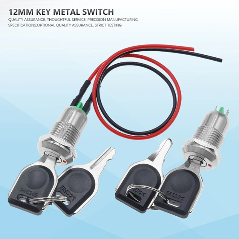 1Pcs 12mm Zinc Alloy Electronic Key Switch With 2 Keys ON OFF Phone ...