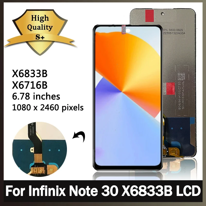 Original For Infinix Note 30 X6833B X6716B LCD Display Touch Screen Digitizer Assembly Replacement For Infinix Note30 4G Display
