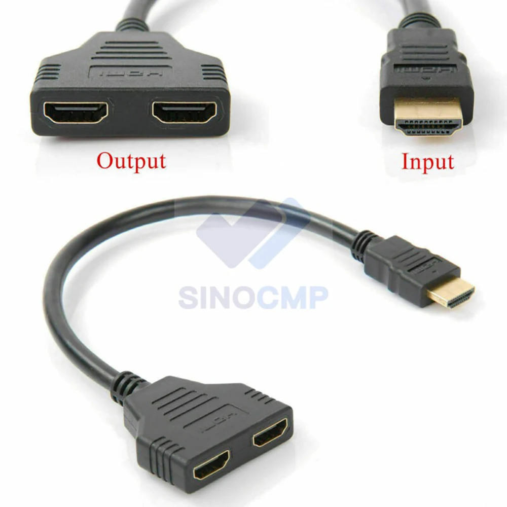 Splitter Hdmi Adattatore Cavo 1 In 2 Out Full Hd 1080P Maschio A 2 Femmina 3D Per La Distribuzione Di Set-Top Box Lettori Dvd E D-Vhs