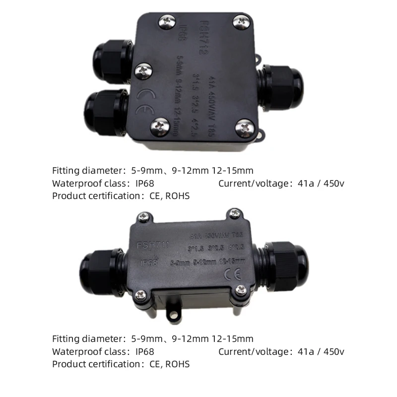 Description Picture 3 of itemIP68 2/3 Way Waterproof Junction Box for Street Light Outdoor Y-shape Mini Buried Wire Connector Electric Wire Box with Terminal