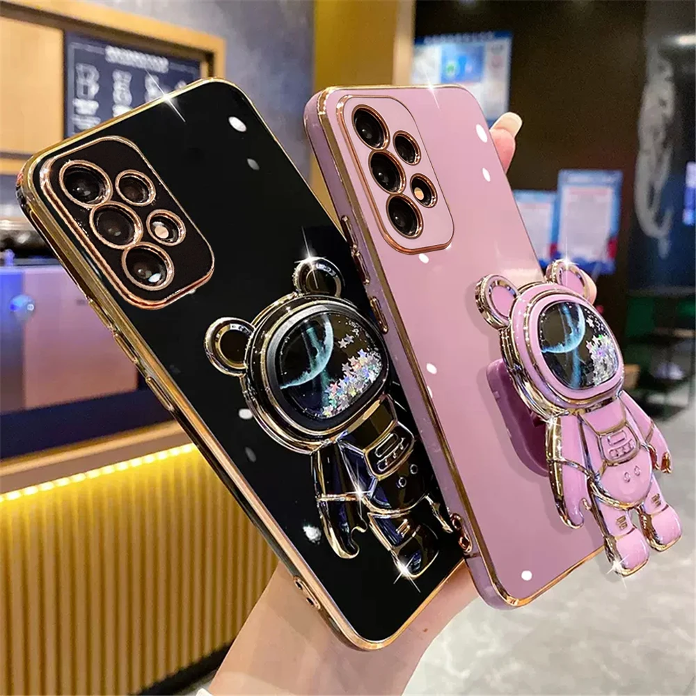 Crossbody Lanyard Quicksand space bear Plating Case for Samsung Galaxy A14  A24 A34 A54 A74 A13 A23 A33 A53 A73 4G 5G Cover - AliExpress