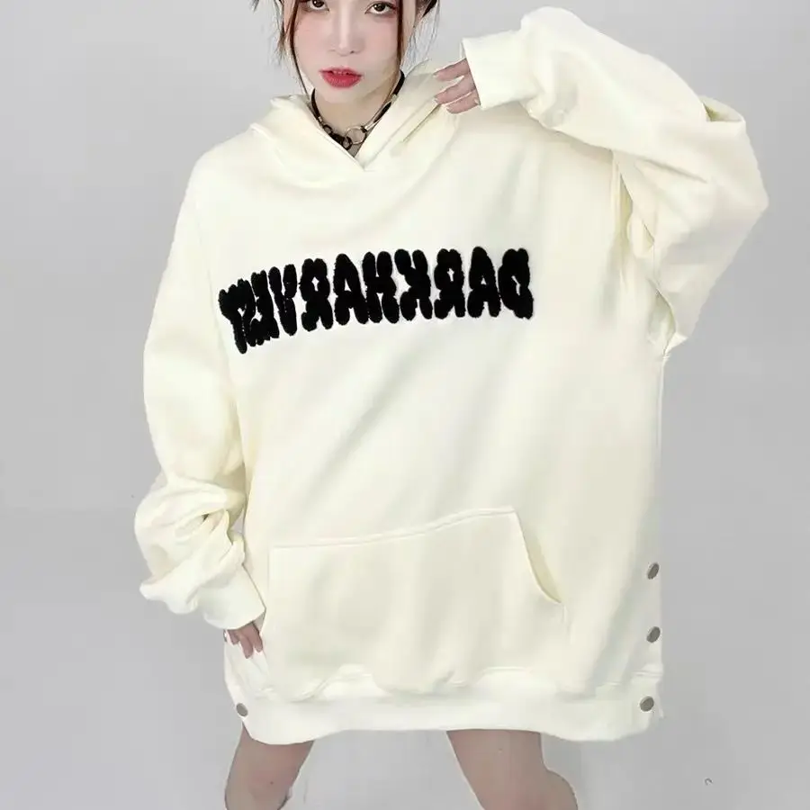 Hoodie Five Pointed Star Letter Embroidered American Style High Street Hoodie Spring Autumn Trendy Hip-Hop Pullover Sweatshirt