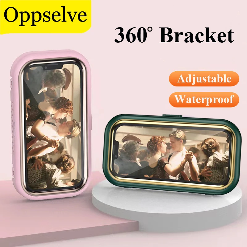 

Bathroom Phone Holder Waterproof Kitchen Phone Multifunctional Bracket Touch Screen 360 Rotation Bath Shower Wall Mounted Video