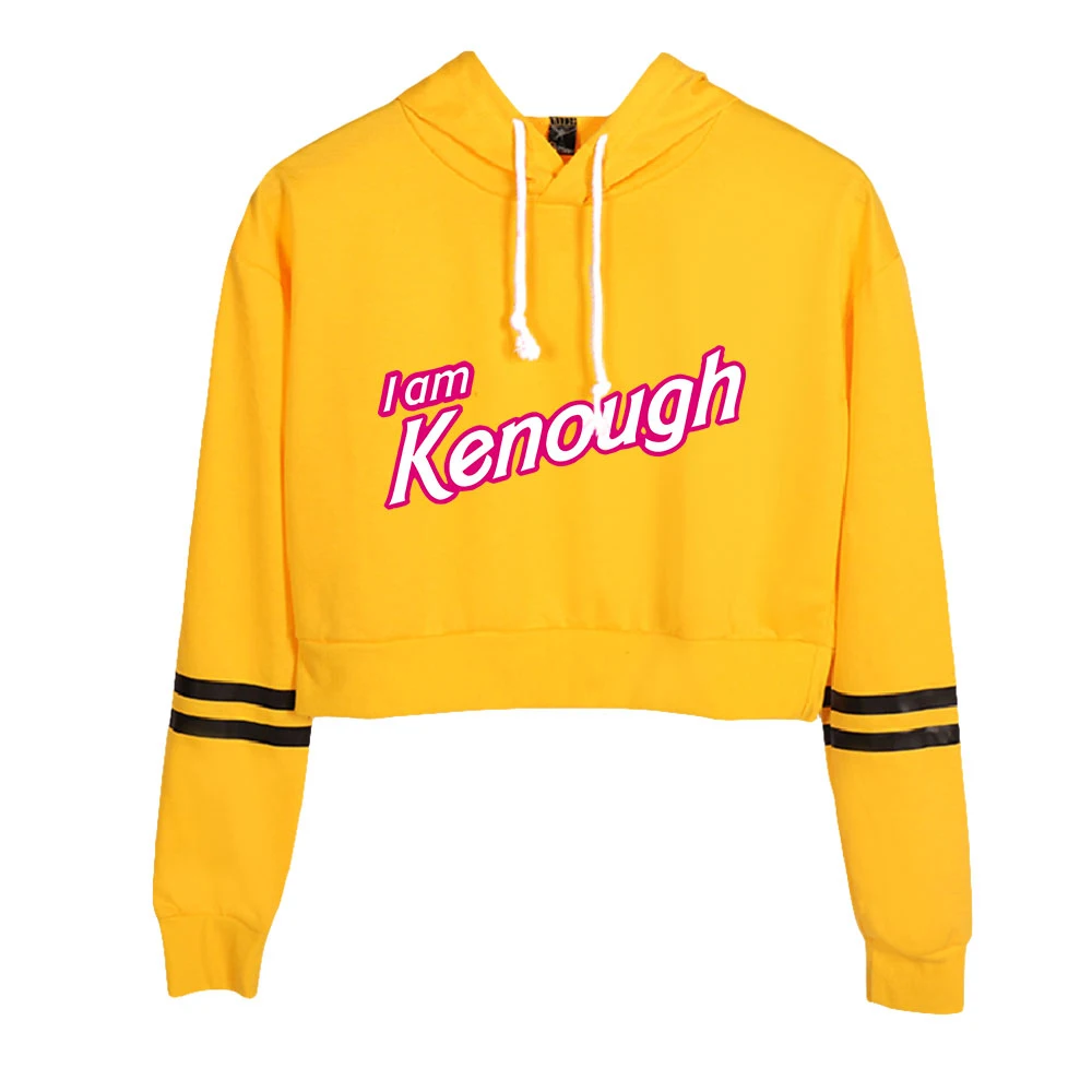 

I Am Kenough zip up Sweatshirts Navel Exposed Tops Hoodie 2D Fashion Women Cropped Streetwear Sweatshirt Kpop hoodies for women