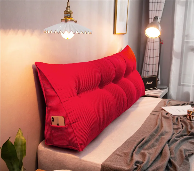 EEBI Cojín grande de noche para cama doble, sofá de tatami, bolsa suave,  almohada triangular para respaldo de cama, cojines para decoración del  hogar