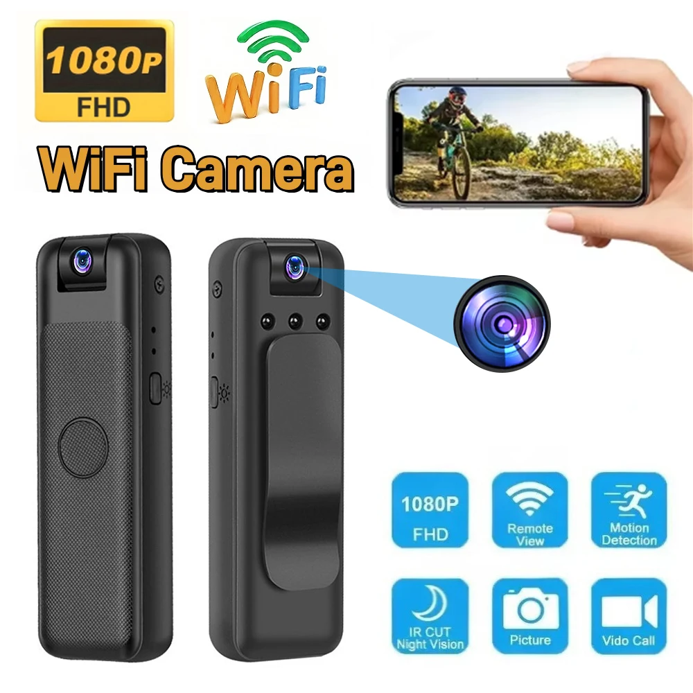 1080P HD Mini Camera Portable Small 180°Digital Video Recorder Police ...